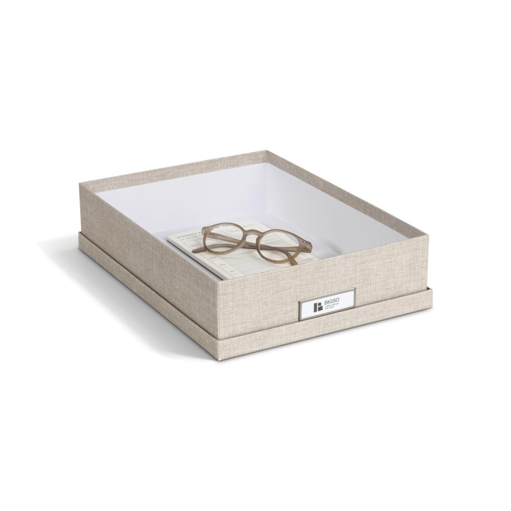 CAJA ORG C/TAPA PAPEL NATURAL-BEIGE OSKAR