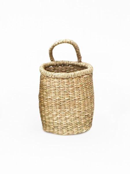 CANASTO CON ASA CENTRAL MARRON