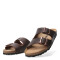 Sandalias de Hombre Freeway Casual 2 Hebillas Marrón Chocolate (Cuero Graso)