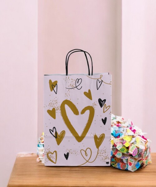 Bolsa fantasia luna 22x10x30 cm. GOLD HEARTS