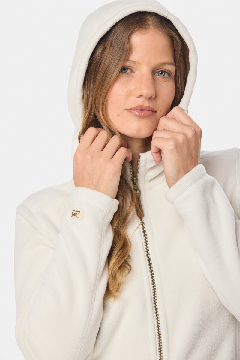 CAMPERA POLAR CON CAPUCHA - Natural 