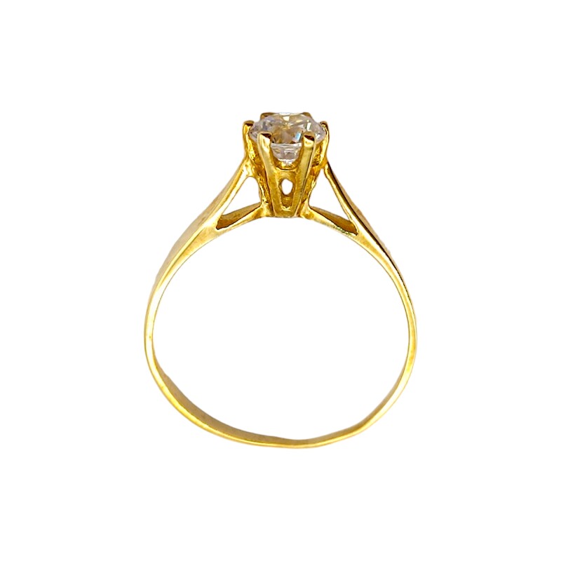 Anillo Solitario-Oro bajo-Piedra Zirconia-AN8064 conpiedra