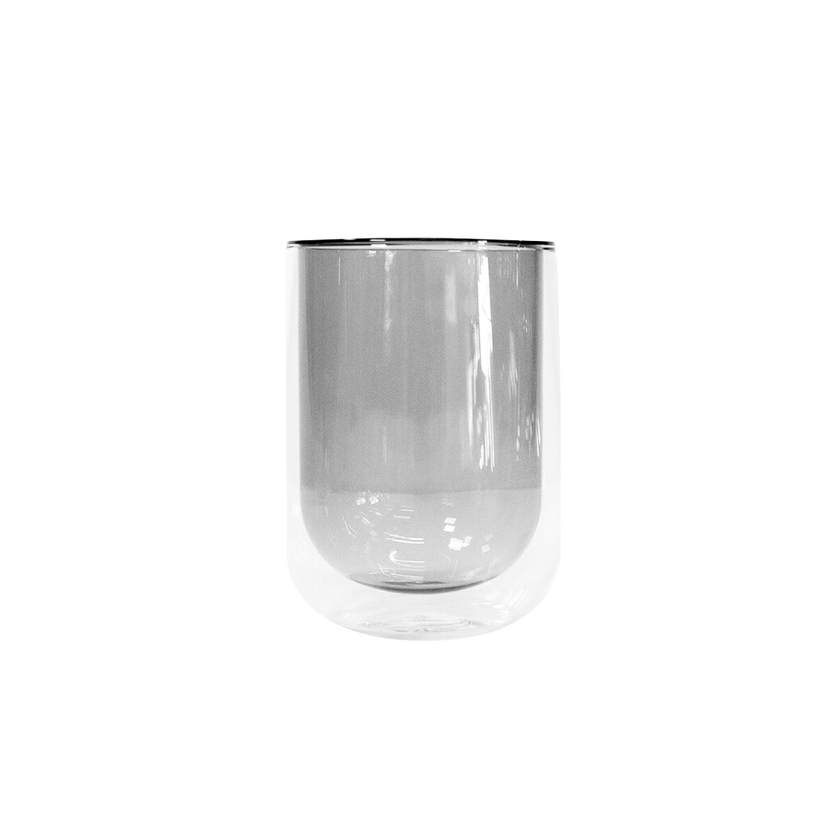 Vaso doble vidrio bicolor gris 