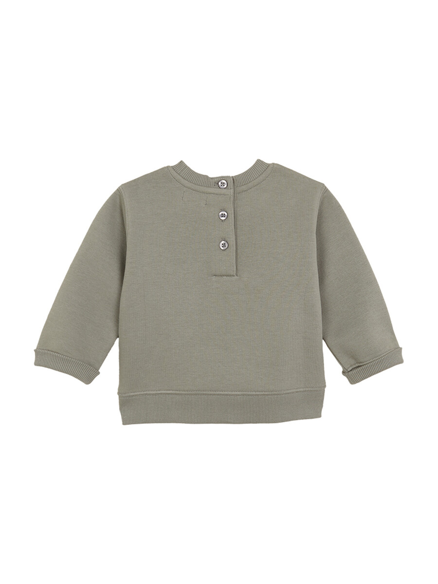 Sudadera Con Print O Verde Suave