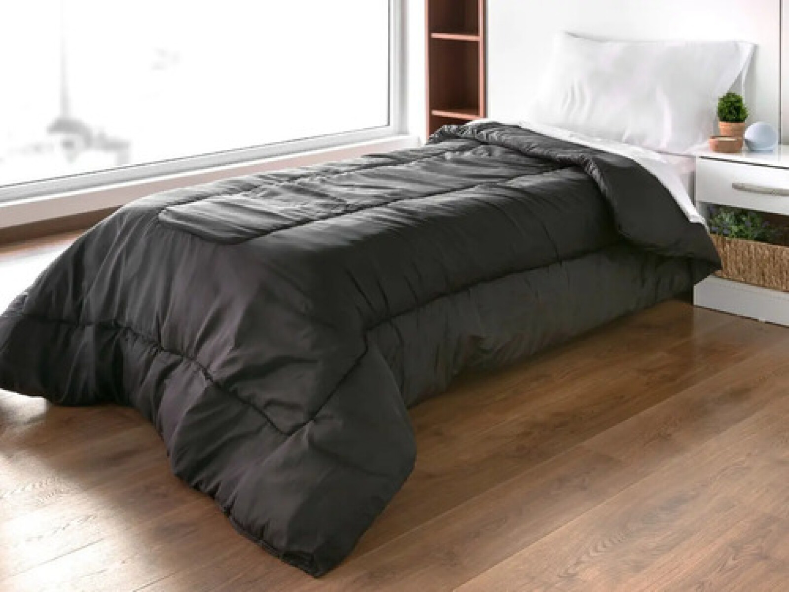 ACOLCHADO REVERSIBLE NEGRO 1.5 X 2 MT 1 PLAZA 