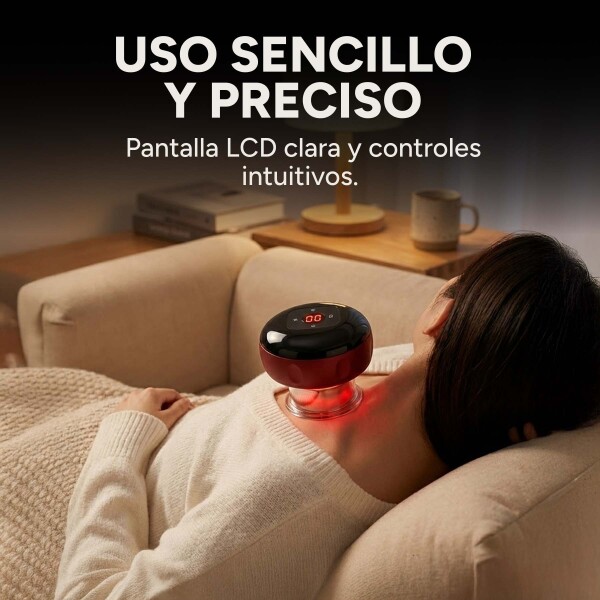 Masajeador Eléctrico Ventosa Vacío Recargable Terapeutico Color Rojo