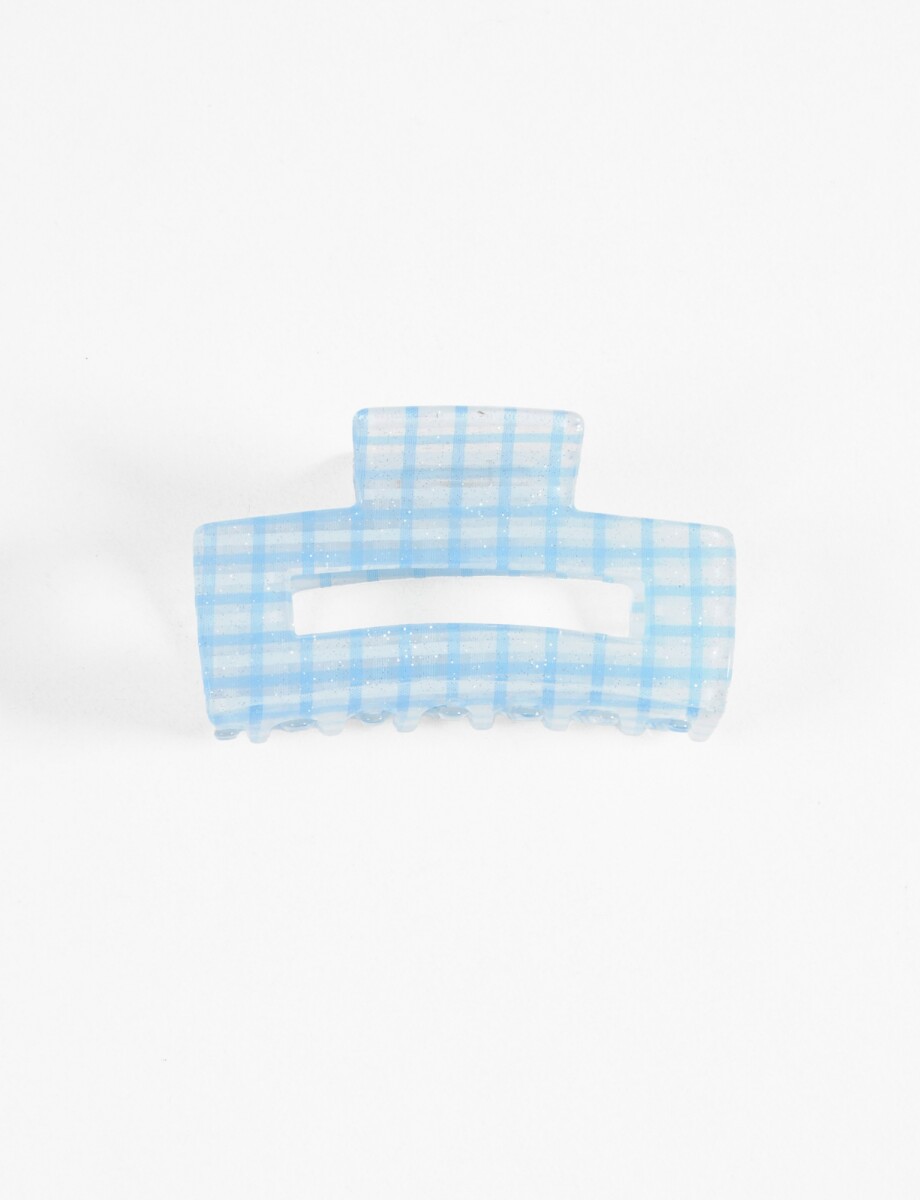 Broche rectangular pattern - celeste 