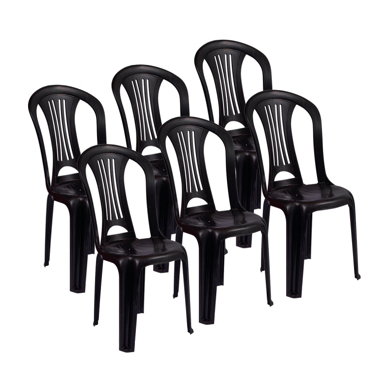 Set x6 Sillas Bistró sin apoya brazos NEGRO