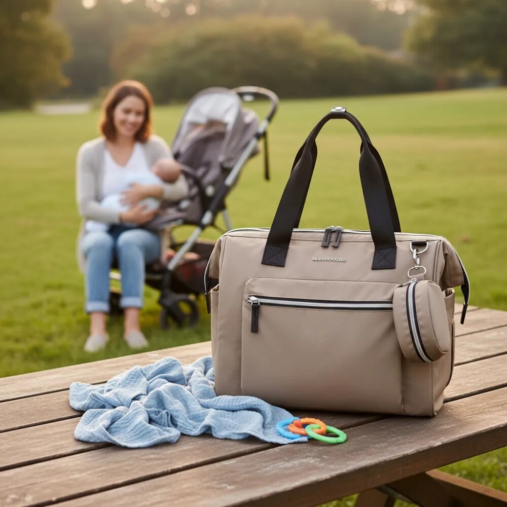 Bolso maternal MAMMA BAG KIKKABOO biege