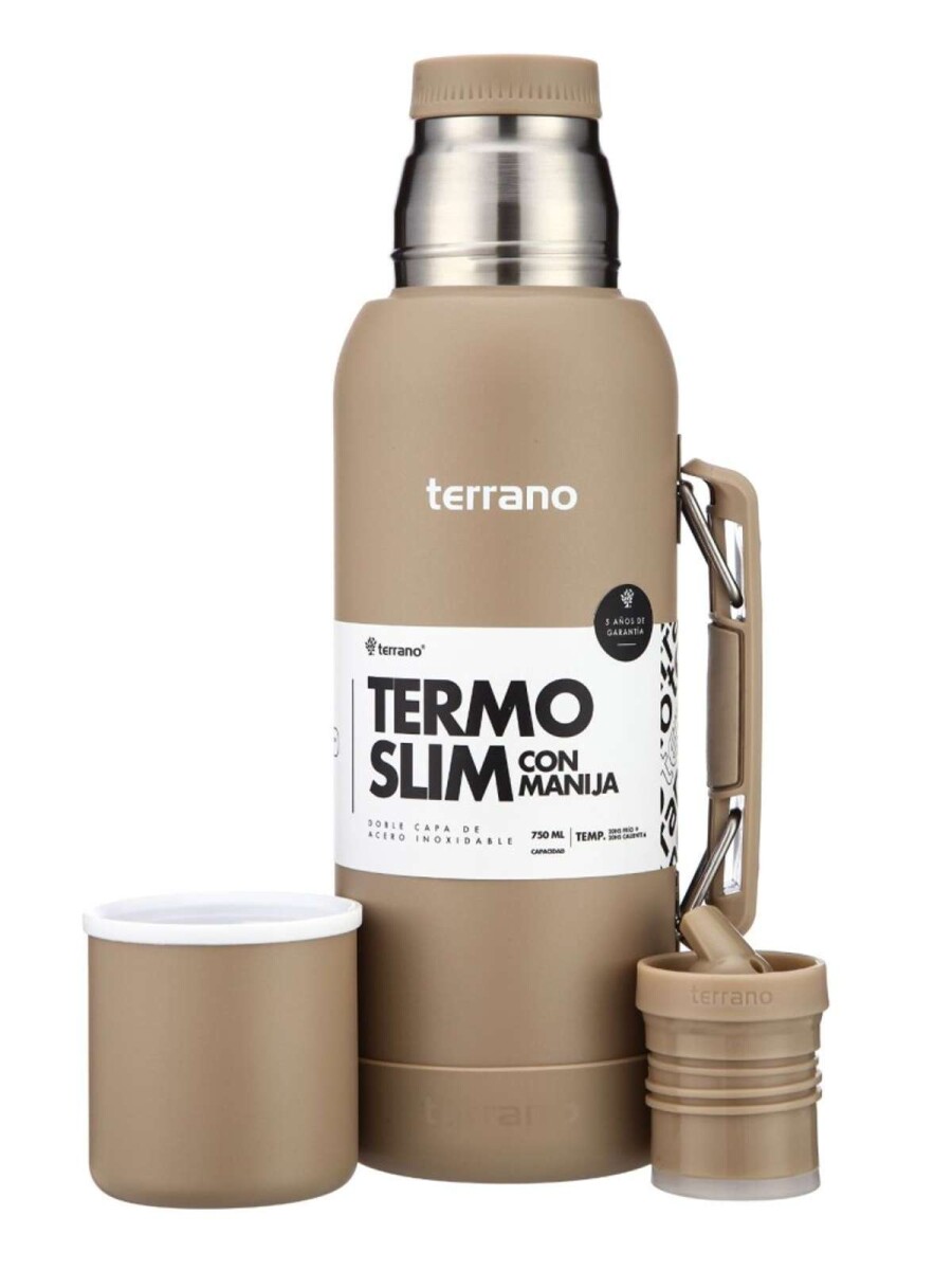 Termo Slim 750Ml. Con Base Silicona - Arena 