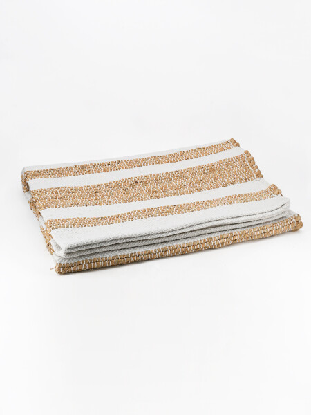 ALFOMBRA YUTE FRANJAS NATURAL