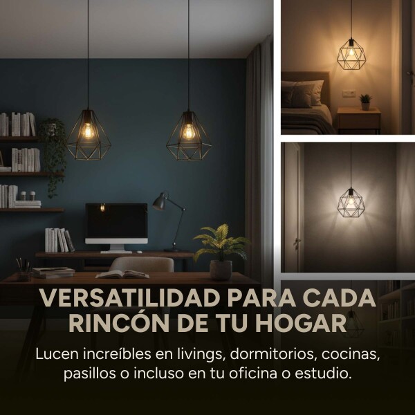 Lampara Vintage Porta Artefacto Colgante Retro Porta Pack X2 Lampara Vintage Porta Artefacto Colgante Retro Porta Pack X2