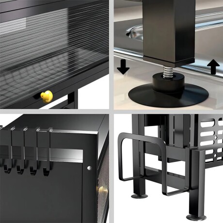 Escurridor de Vajilla Rack Lumax con Puerta 65x28x75cm Negro