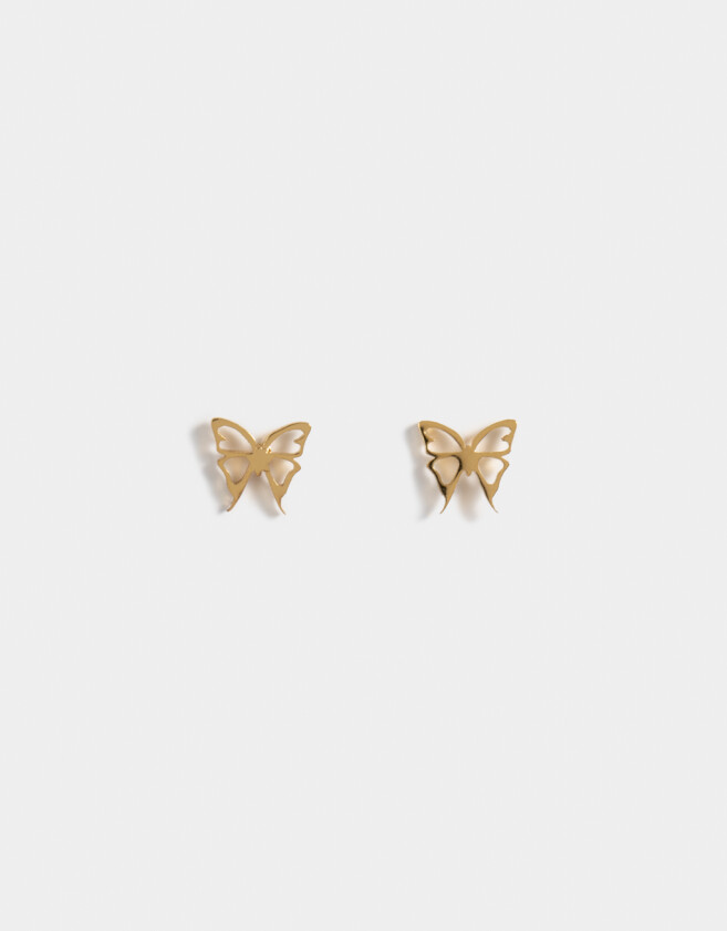 Aros Pasantes Acero quirúrgico Aros De Acero Quirúgico Mariposas - Dorado