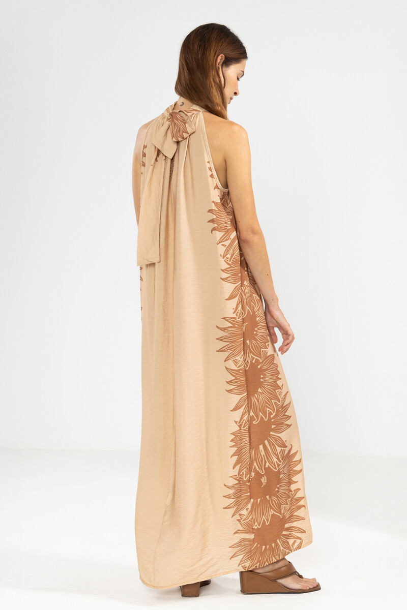 MICHU HALTER DRESS Bloom Camel