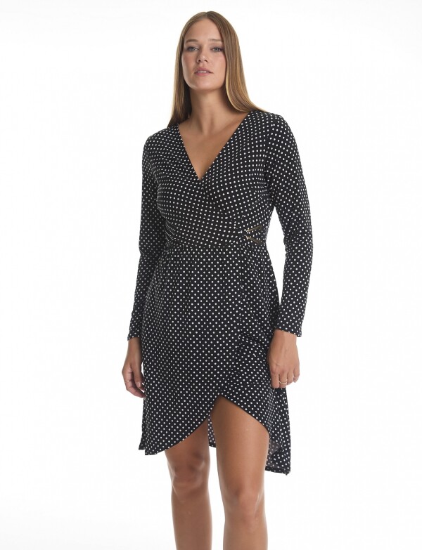 Vestido Cruzado NEGRO/BLANCO