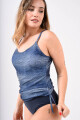 Tankini Clásico Gris/Azul
