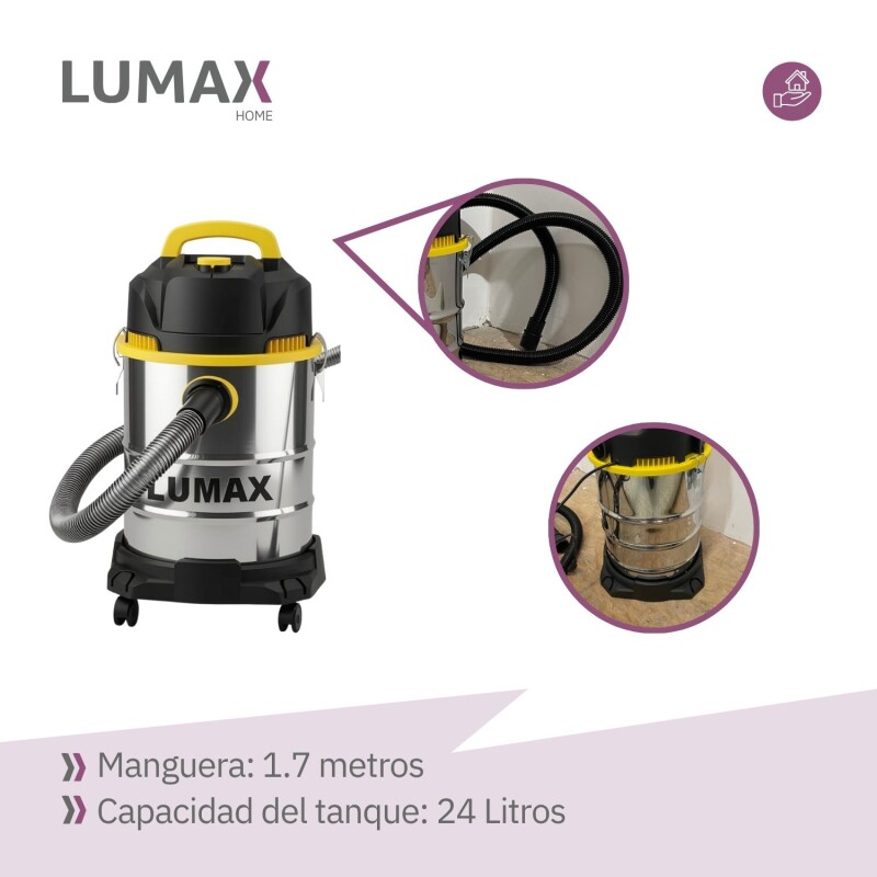 Aspiradora Industrial Lumax 2200w Acero Inox Aspira Sopla y Seca Aspiradora Industrial Lumax 2200w Acero Inox Aspira Sopla y Seca