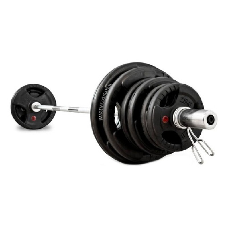 Kit Barra y Discos Olímpicos 1.8 mts + 50 Kilos Pesas kgs 2x20Kg 2x5Kg