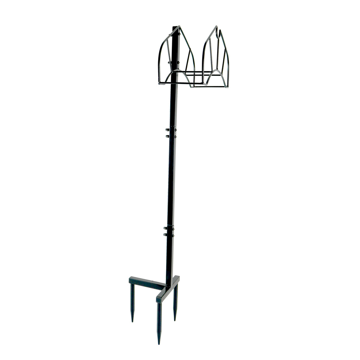 SOPORTE METAL P/MANGUERA 39X14X110CM 2EN1 P/PARED Y C/ESTACA 