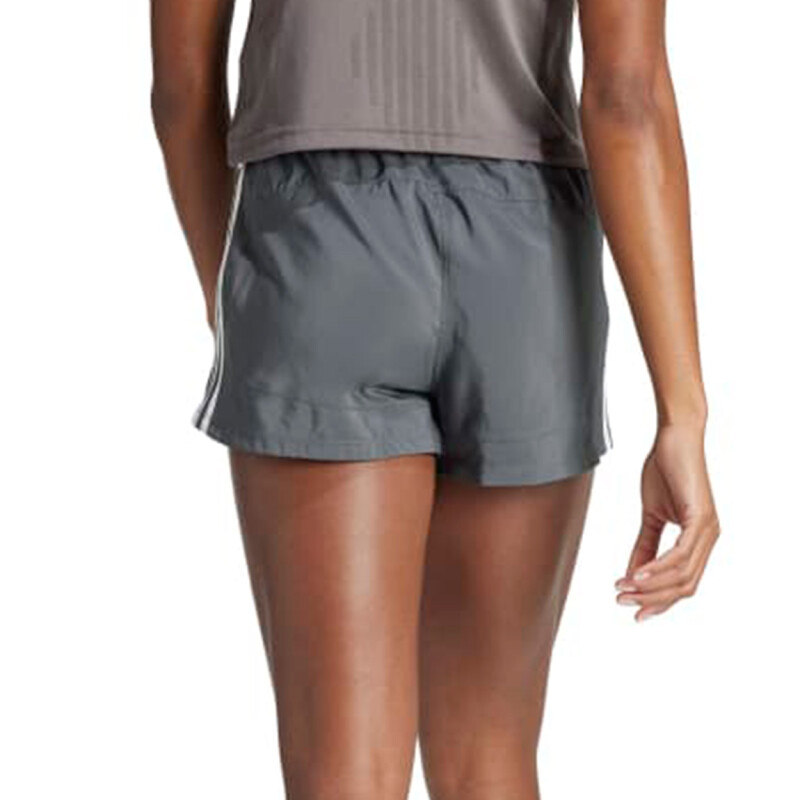 Short Deportivo Mujer Adidas Pacer Gris Oscuro-blanco