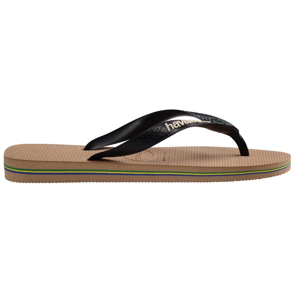 Sandalias Havaianas Brasil Logo Hombre Oro Rosa Negro