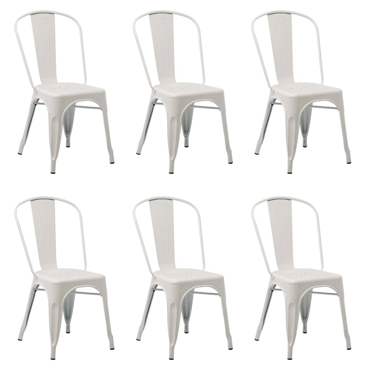 Pack 6 Sillas Tolix Lumax Varios Colores Living Comedor - Blanco 