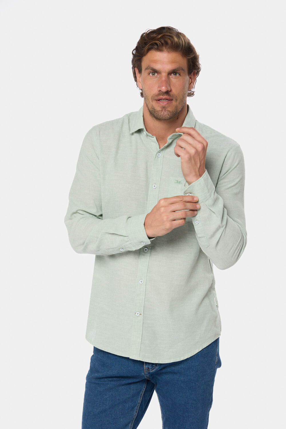 CAMISA DE LINO Menta