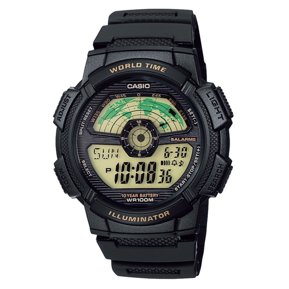 Reloj Casio Plastico Negro Deportivo 