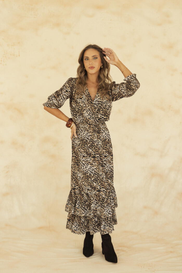 VESTIDO VALENTINA MAXI UNIQUE LEOPARD VESTIDO VALENTINA MAXI UNIQUE LEOPARD