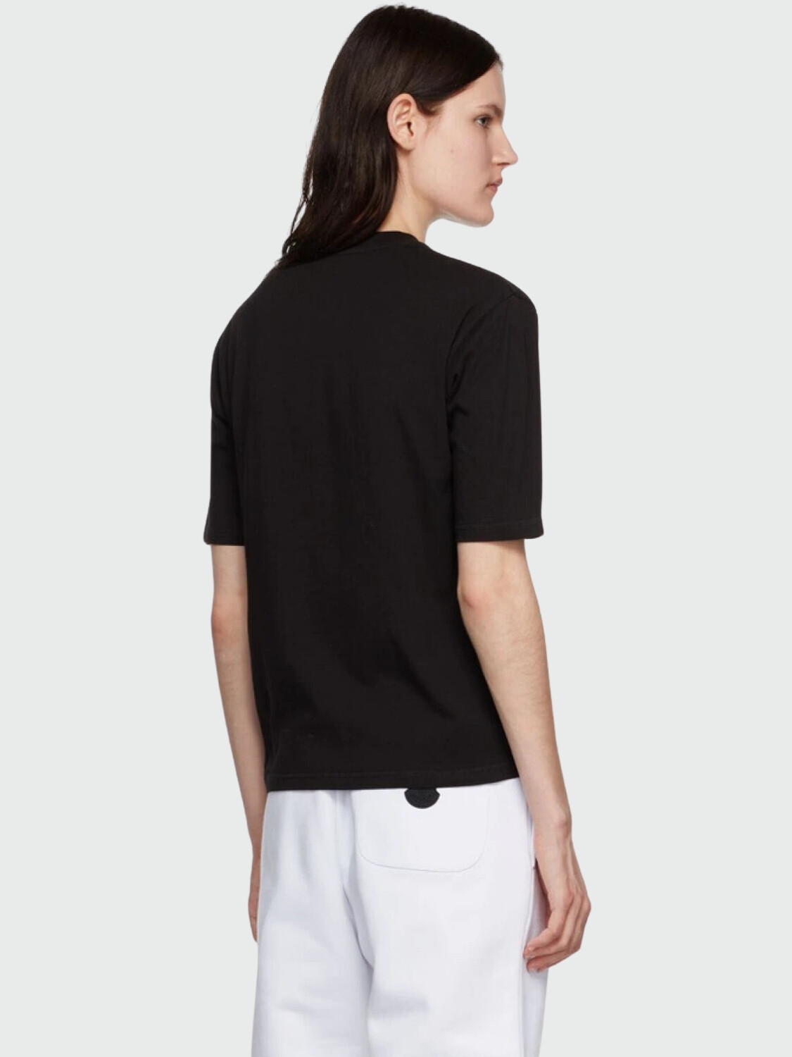 Moncler -Remera básica de algodón manga corta Negro
