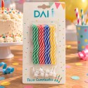 Velas de Cumpleaños Ondas Rayadas x 8 unidades Velas de Cumpleaños Ondas Rayadas x 8 unidades