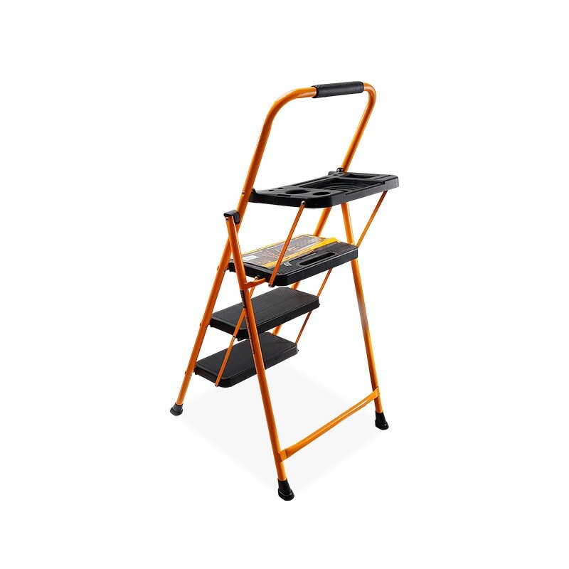 DINGQI ESCALERA DE HIERRO PROFESIONAL DE SEGURIDAD C/BANDEJA 3 ESCALONES 150KG Dingqi Escalera De Hierro Profesional De Seguridad C/bandeja 3 Escalones 150kg