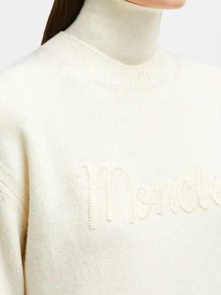 Moncler - Buzo de Lana y Cachemira Bordado 35