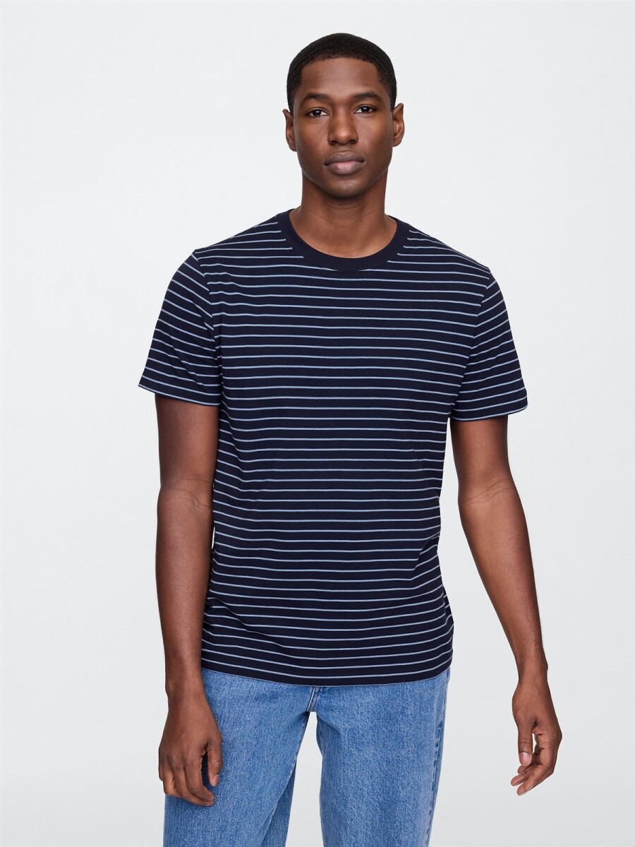 Remera A Rayas Hombre - Navy Uniform 