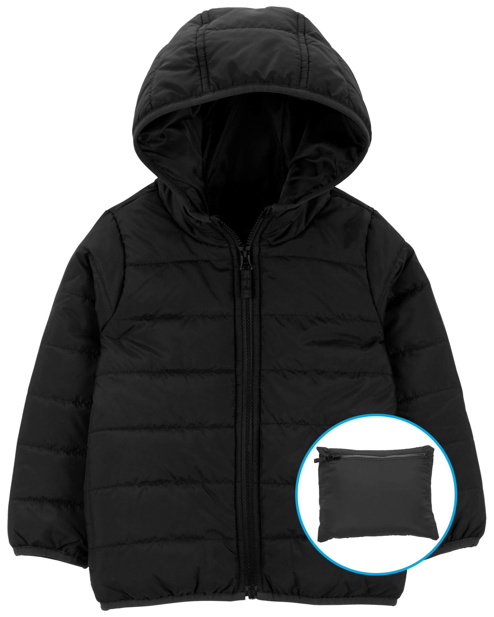 Campera resistente al agua, plegable, negra Campera resistente al agua, plegable, negra