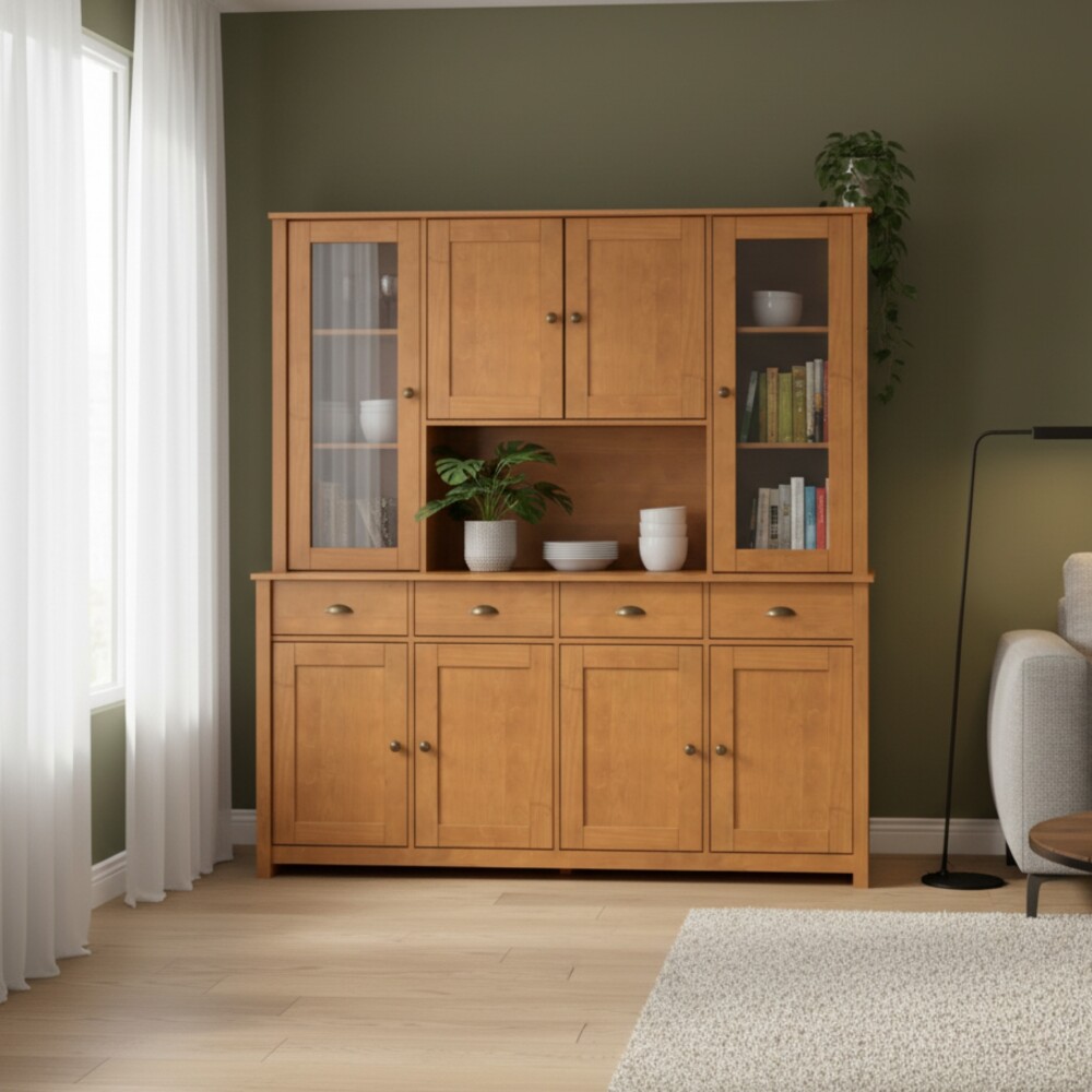 Cristalero - 8 Puertas - 4 Cajones - Línea Colonial Freijo