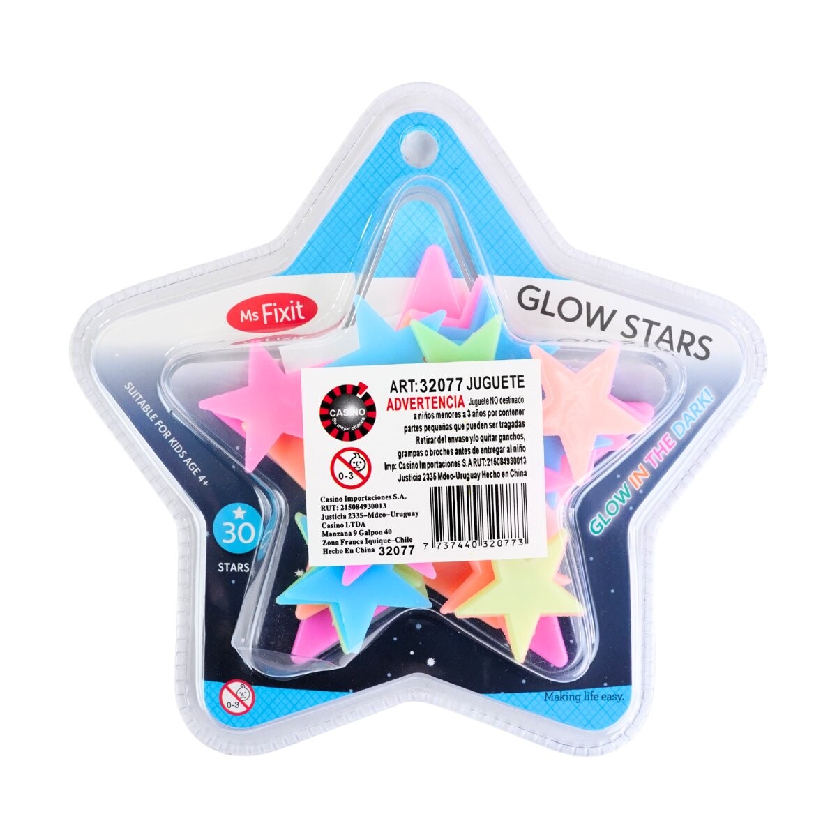 30 estrellas fluorecentes 