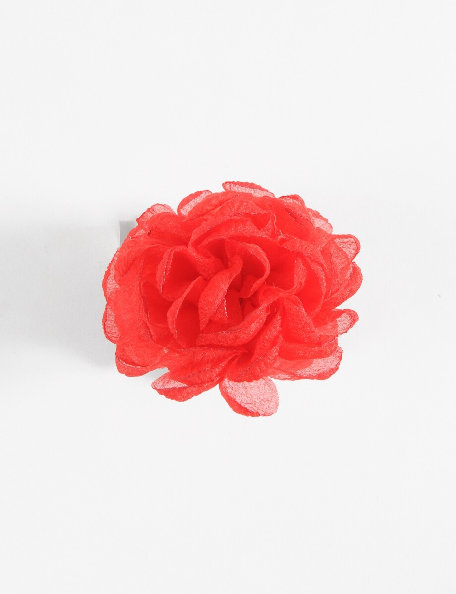 Broche flor - rojo 