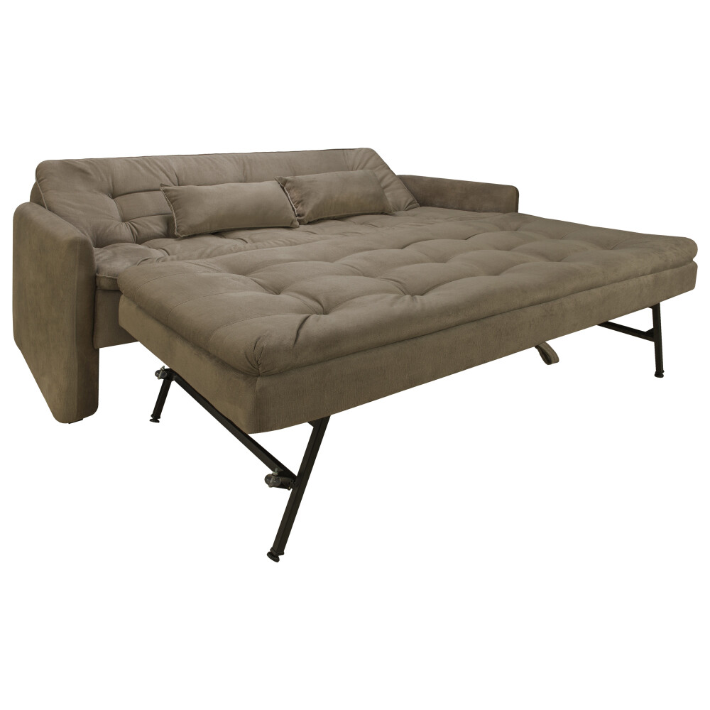SILLÓN CAMA 3 CUERPOS TELA MARRON MADALENA CHOC.
