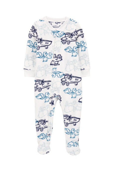 Pijama uno pieza de micropolar, con pie, diseño construcción Sin color