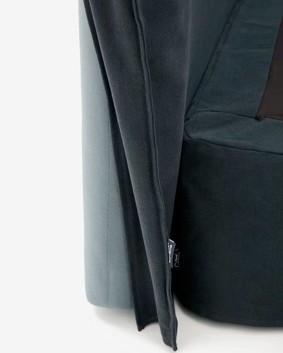 Cabecero Jaira con funda desenfundable de lino y algodón en color gris antracita para cama de 160