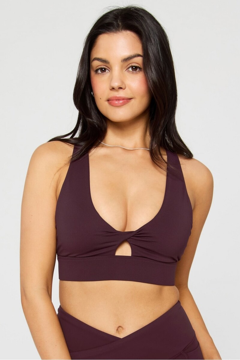 Top Oasis Twist Sports Bra Mujer - Oxblood 