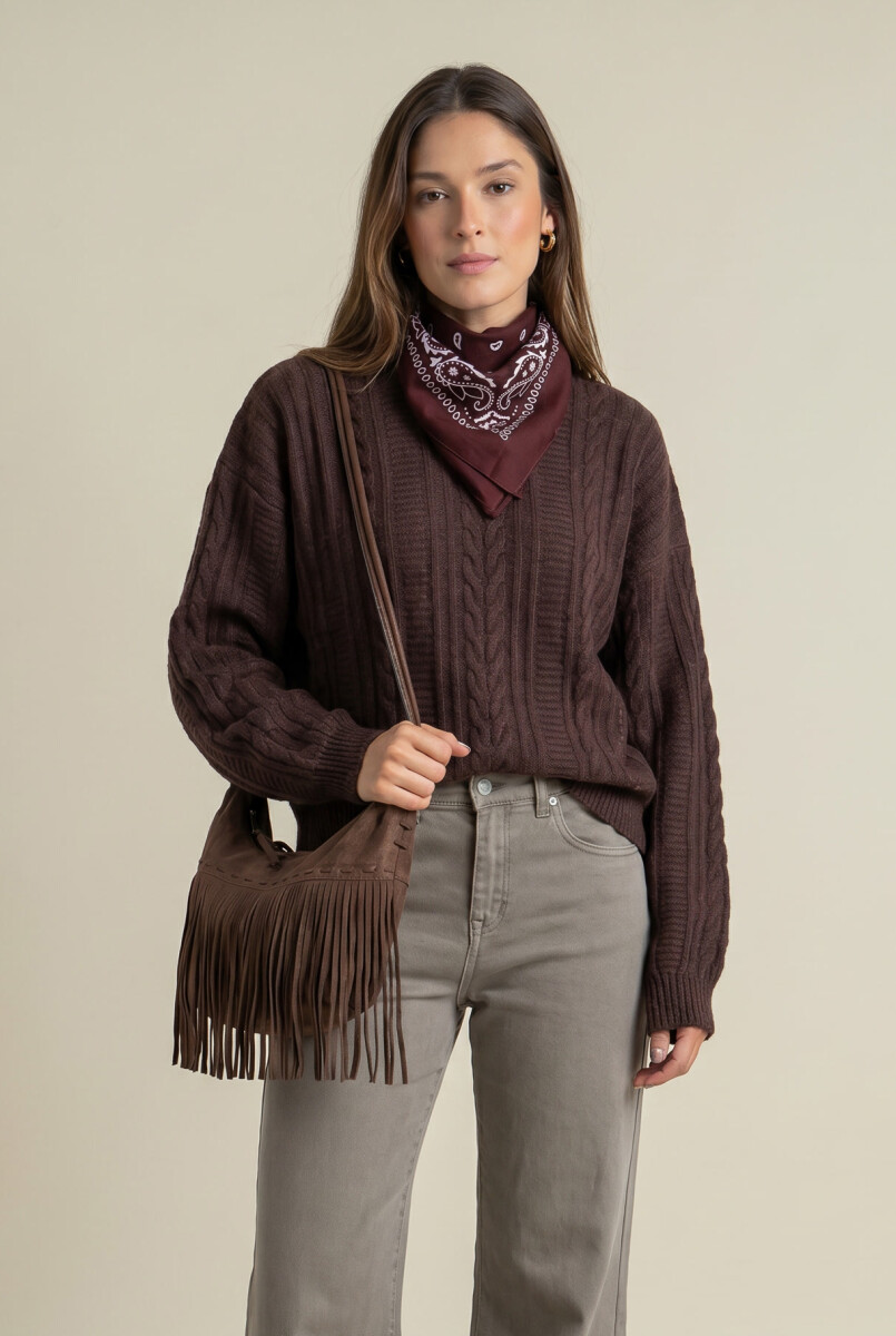 Sweater Texturado Lana - Chocolate 