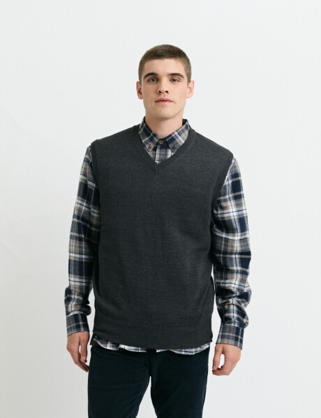 470885 CHALECO HARRINGTON LABEL Gris Oscuro