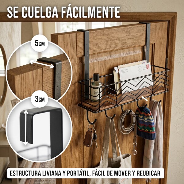 Perchero Para Puerta 5 Ganchos Organizador Ropero Ropa Con Estante Madera Imback Perchero Para Puerta 5 Ganchos Organizador Ropero Ropa Con Estante Madera Imback