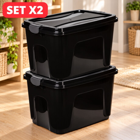 Set x2 Caja organizadora 65 lts NEGRO