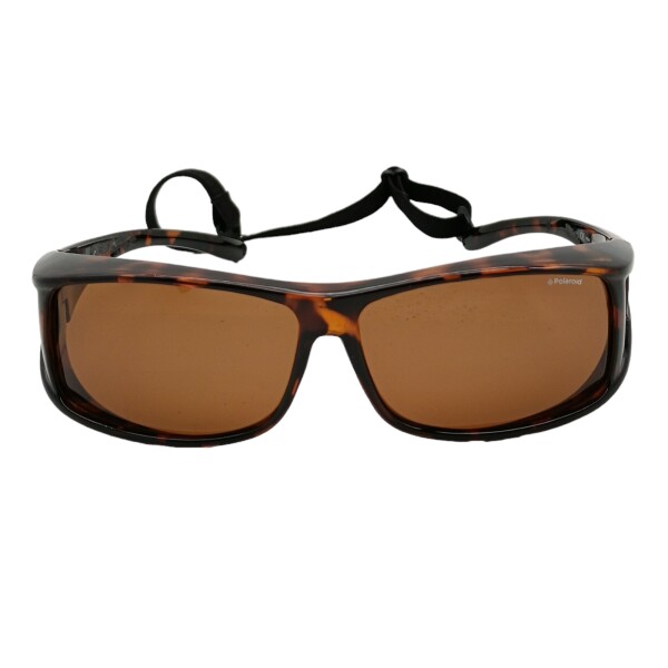 Tipo: Sobre lentes de sol. Marca: Polaroid. Tratamiento: UV y Polarizado. Material: Acetato. Color cristal: Marrón uniforme. Cal careyuniforme