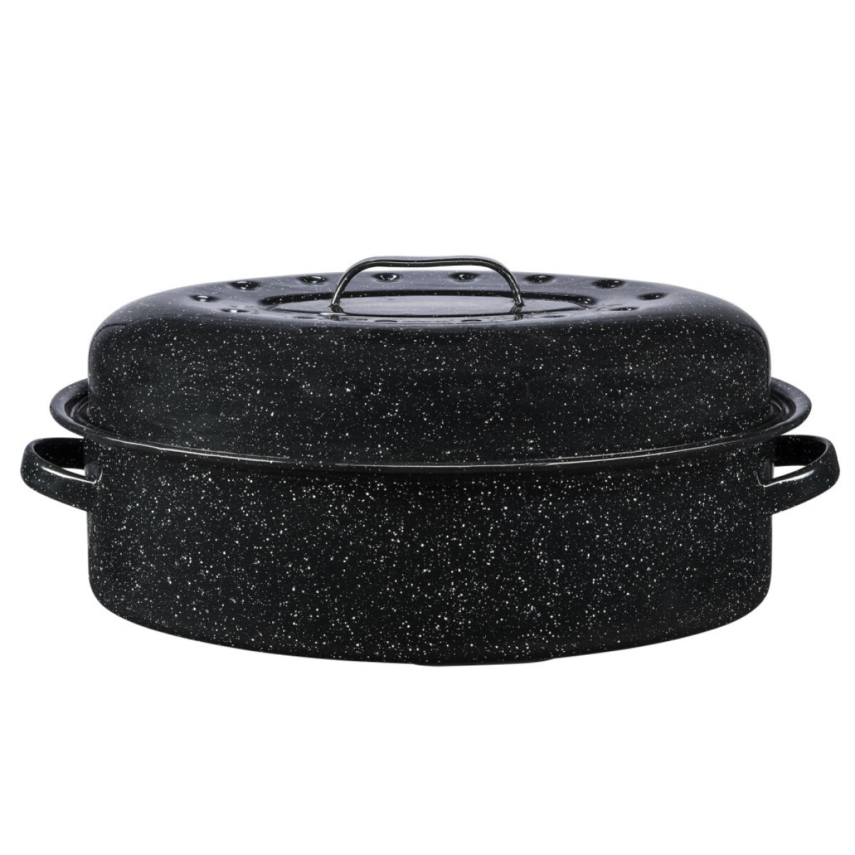 OLLA OVAL CON TAPA 8L 45.5X32CM NEGRO CINSA 