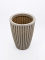 MACETERO CONICO FRIZADO GRIS